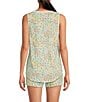 Color:Ecru - Image 2 - Sleeveless V-Neck Jersey Knit Ditsy Floral Coordinating Sleep Top