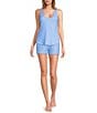 PJ Salvage Star Print Peachy Knit Coordinating Sleep Short, Color:Sea - Image 3