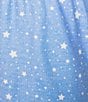 PJ Salvage Star Print Peachy Knit Coordinating Sleep Short, Color:Sea - Image 4