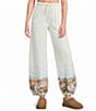 PJ Salvage Western Landscape Print Brushed Fleece Drawstring Tie Coordinating Lounge Pants - Image 1