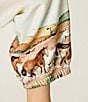 PJ Salvage Western Landscape Print Brushed Fleece Drawstring Tie Coordinating Lounge Pants - Image 5