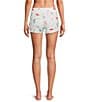 PJ Salvage Western Peachy Knit Waffle Drawstring Tie Coordinating Sleep Short, Color:Ivory - Image 2
