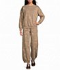 PJ Salvage Western Tonal Print Brushed Fleece Drawstring Tie Coordinating Lounge Pants - Image 3