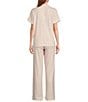 PJ Salvage x Susan G. Komen Short Sleeve Notch Collar Jersey Knit Leopard Print Pajama Set, Color:Blush - Image 2