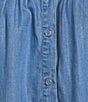 Plus Size Woven Printed Point Collar 3/4 Sleeve Button Front Placket Blouse - Image 4