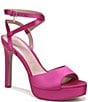 Color:Pnina Pink - Image 1 - Pnina Tornai for Naturalizer Ai Satin Ankle Strap Platform Dress Sandals