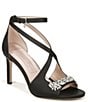 Color:Black - Image 1 - Pnina Tornai for Naturalizer Amor Embellished Satin Ankle Strap Dress Sandals