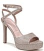 Color:Rose Gold Glitter - Image 1 - Pnina Tornai for Naturalizer Ai Glitter Ankle Strap Platform Dress Sandals