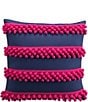 Color:Blue/Pink - Image 1 - Josie Pink Pompom Applique Decorative Pillow