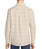 Color:Ecru - Image 2 - Point Collar Long Sleeve Window Pane Plaid Sport Shirt