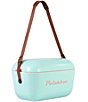 Color:Cyan/Baby Rose - Image 2 - Classic Portable Cooler with Natural Leather Strap 13-Quarts