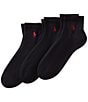 Color:Black - Image 1 - Big & Tall Cushioned Quarter-Top Casual Socks 3-Pack