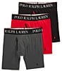 Color:Charcoal Grey/RL2000 Red/Polo Black - Image 1 - 4D Flex Cooling Microfiber 6#double; Long Leg Boxer Brief 3-Pack