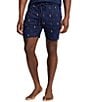 Color:Cruise Navy - Image 1 - Allover Pony Print 6#double; Inseam Sleep Shorts