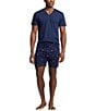 Color:Cruise Navy - Image 3 - Allover Pony Print 6#double; Inseam Sleep Shorts