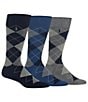 Color:Navy/Grey Heather - Image 1 - Argyle Dress Socks Assorted 3-Pack