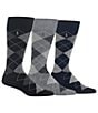 Color:Black/Grey - Image 1 - Argyle Dress Socks Assorted 3-Pack