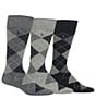 Color:Grey - Image 1 - Argyle Dress Socks Assorted 3-Pack