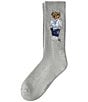 Polo Ralph Lauren Athletic Club Bear Crew Socks, Color:Grey Heather - Image 1