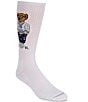Polo Ralph Lauren Athletic Club Bear Crew Socks, Color:White - Image 1