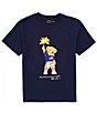 Color:Spring Navy - Image 1 - Baby Boys 3-24 Months Short Sleeve Fireworks Polo Bear Jersey T-Shirt
