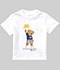 Color:White - Image 1 - Baby Boys 3-24 Months Short Sleeve Fireworks Polo Bear Jersey T-Shirt