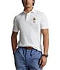 Color:White - Image 1 - Beach Bear Mesh Short Sleeve Ribbed Polo Shirt