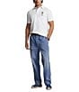 Color:White - Image 3 - Beach Bear Mesh Short Sleeve Ribbed Polo Shirt
