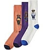 Polo Ralph Lauren Bears 3-Pack Trouser Socks, Color:Assorted - Image 1