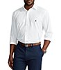 Color:White - Image 1 - Big & Tall Twill Performance Stretch Long-Sleeve Woven Shirt