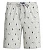 Color:Andover Heather/Cruise Navy All Over Pony - Image 1 - Big & Tall All Over Polo Player Knit Pajama Shorts