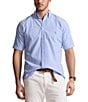Color:Light Blue/White - Image 1 - Big & Tall Check Oxford Short Sleeve Woven Shirt