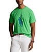 Color:Vineyard Green - Image 1 - Big & Tall Classic Fit Big Pony Jersey Paint Splatter Short Sleeve Crew Neck T-Shirt