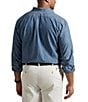 Polo Ralph Lauren Big & Tall Classic Fit Chambray Long Sleeve Woven Shirt, Color:Medium Indigo - Image 2