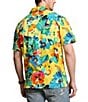 Color:Camarat Floral Yellow - Image 2 - Big & Tall Classic-Fit Floral Mesh Short Sleeve Polo Shirt
