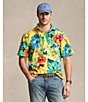 Color:Camarat Floral Yellow - Image 4 - Big & Tall Classic-Fit Floral Mesh Short Sleeve Polo Shirt