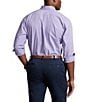 Color:Lavender/White - Image 2 - Big & Tall Classic Fit Gingham Stretch Poplin Long Sleeve Woven Shirt