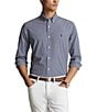 Color:Navy/White - Image 1 - Big & Tall Classic Fit Gingham Stretch Poplin Long Sleeve Woven Shirt