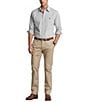 Color:Grey/White - Image 3 - Big & Tall Classic-Fit Gingham Stretch Poplin Long-Sleeve Woven Shirt
