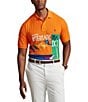 Color:Bright Signal Orange Multi - Image 1 - Big & Tall Classic-Fit Graphic Short Sleeve Mesh Polo Shirt