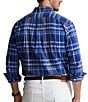 Color:Blue Multi - Image 2 - Big & Tall Classic-Fit Medium Plaid Oxford Long Sleeve Woven Shirt