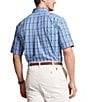 Color:Blue/Pink Multi - Image 2 - Big & Tall Classic Fit Performance Short Sleeve Plaid Shirt