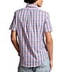 Color:Pink/Blue Multi - Image 2 - Big & Tall Classic Fit Performance Short Sleeve Plaid Shirt