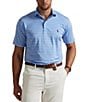 Polo Ralph Lauren Big & Tall Classic Fit Performance Stretch Stripe Short Sleeve Polo Shirt, Color:Canvas Blue/Ceramic White - Image 1