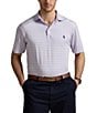 Polo Ralph Lauren Big & Tall Classic Fit Performance Stretch Stripe Short Sleeve Polo Shirt, Color:Flower Purple/Ceramic White - Image 1