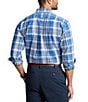 Color:Blue Multi - Image 2 - Big & Tall Classic Fit Large Plaid Oxford Long Sleeve Woven Shirt