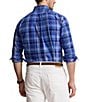 Color:Blue Multi - Image 2 - Big & Tall Classic Fit Plaid Oxford Long Sleeve Woven Shirt