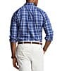Color:Blue/Multi - Image 2 - Big & Tall Classic Fit Plaid Stretch Poplin Woven Shirt