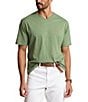 Color:Cargo Green Heather - Image 1 - Big & Tall Classic-Fit Short-Sleeve Cotton Jersey V-Neck T-Shirt