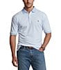 Color:Blue Bell/White - Image 1 - Big & Tall Classic Fit Short Sleeve Striped Polo Shirt